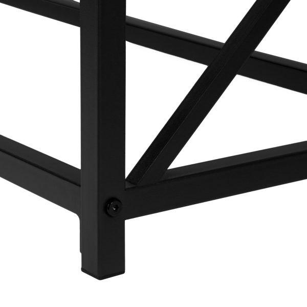 ACCENT TABLE - 44"L / GREY / BLACK METAL HALL CONSOLE