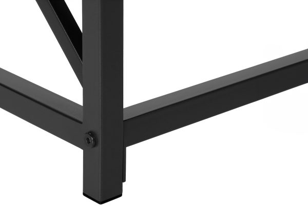 ACCENT TABLE - 44"L / TAUPE / BLACK METAL HALL CONSOLE