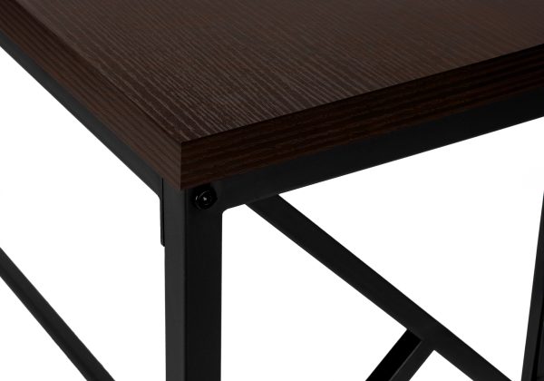 ACCENT TABLE - 44"L / ESPRESSO / BLACK METAL HALL CONSOLE