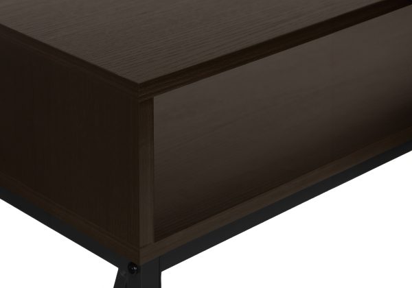 ACCENT TABLE - 48"L / ESPRESSO / BLACK METAL HALL CONSOLE
