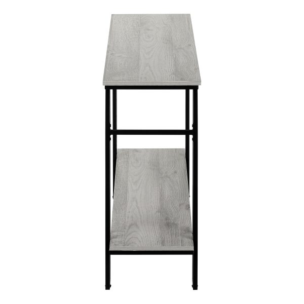 ACCENT TABLE - 48"L / GREY / BLACK METAL HALL CONSOLE