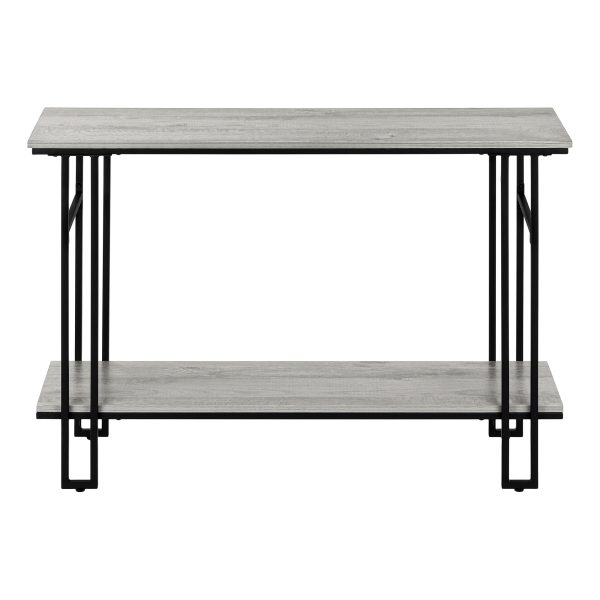 ACCENT TABLE - 48"L / GREY / BLACK METAL HALL CONSOLE