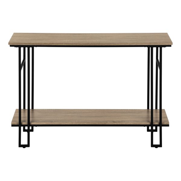 ACCENT TABLE - 48"L / TAUPE / BLACK METAL HALL CONSOLE
