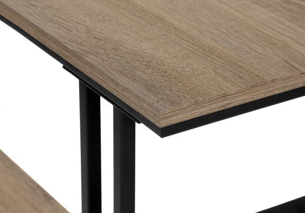 ACCENT TABLE - 48"L / TAUPE / BLACK METAL HALL CONSOLE