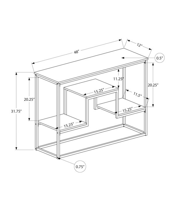 ACCENT TABLE - 48"L / ESPRESSO / BLACK METAL HALL CONSOLE