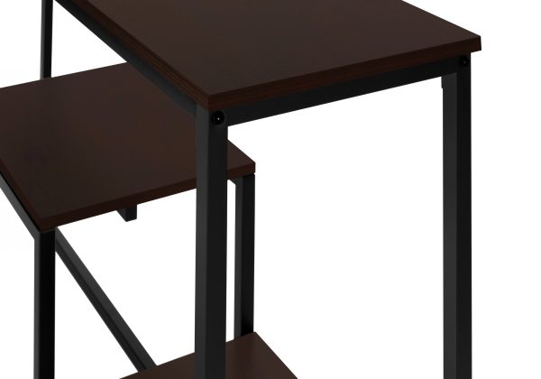 ACCENT TABLE - 48"L / ESPRESSO / BLACK METAL HALL CONSOLE
