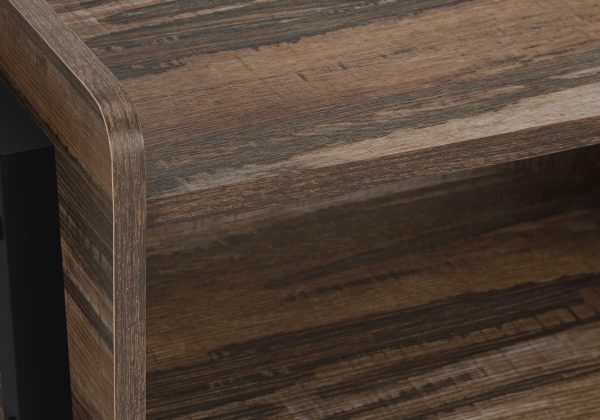 ACCENT TABLE - 23"H / BROWN RECLAIMED-LOOK / BLACK METAL