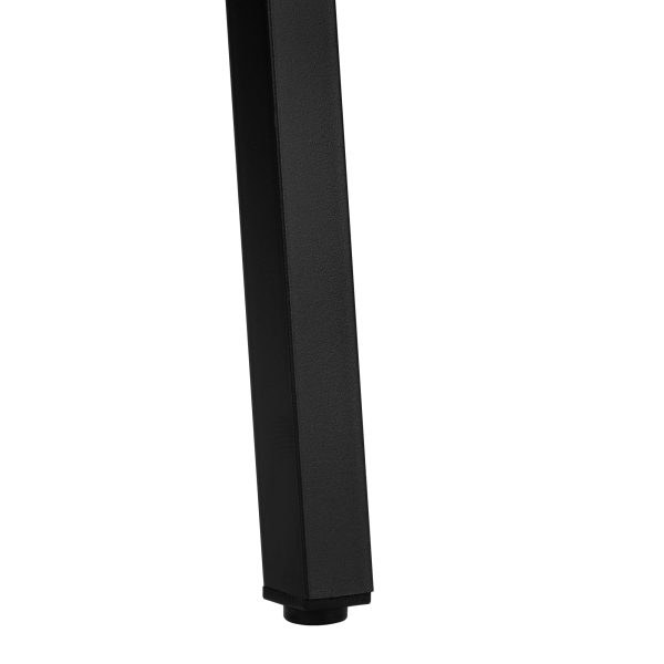 ACCENT TABLE - 23"H / GREY STONE-LOOK / BLACK METAL
