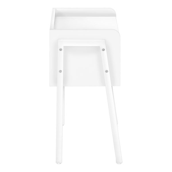 ACCENT TABLE - 23"H / WHITE / WHITE METAL