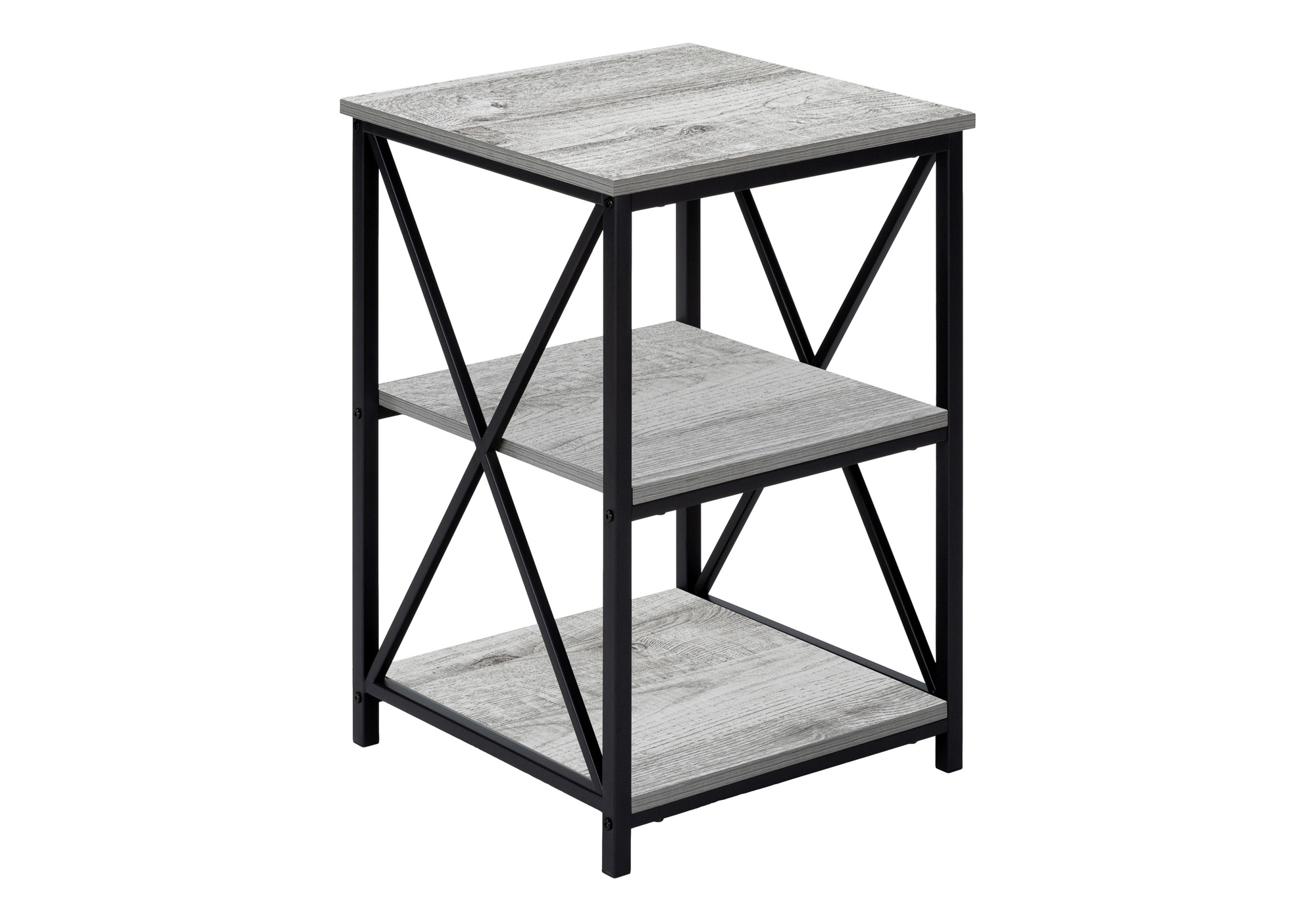 ACCENT TABLE - 26"H / GREY / BLACK METAL