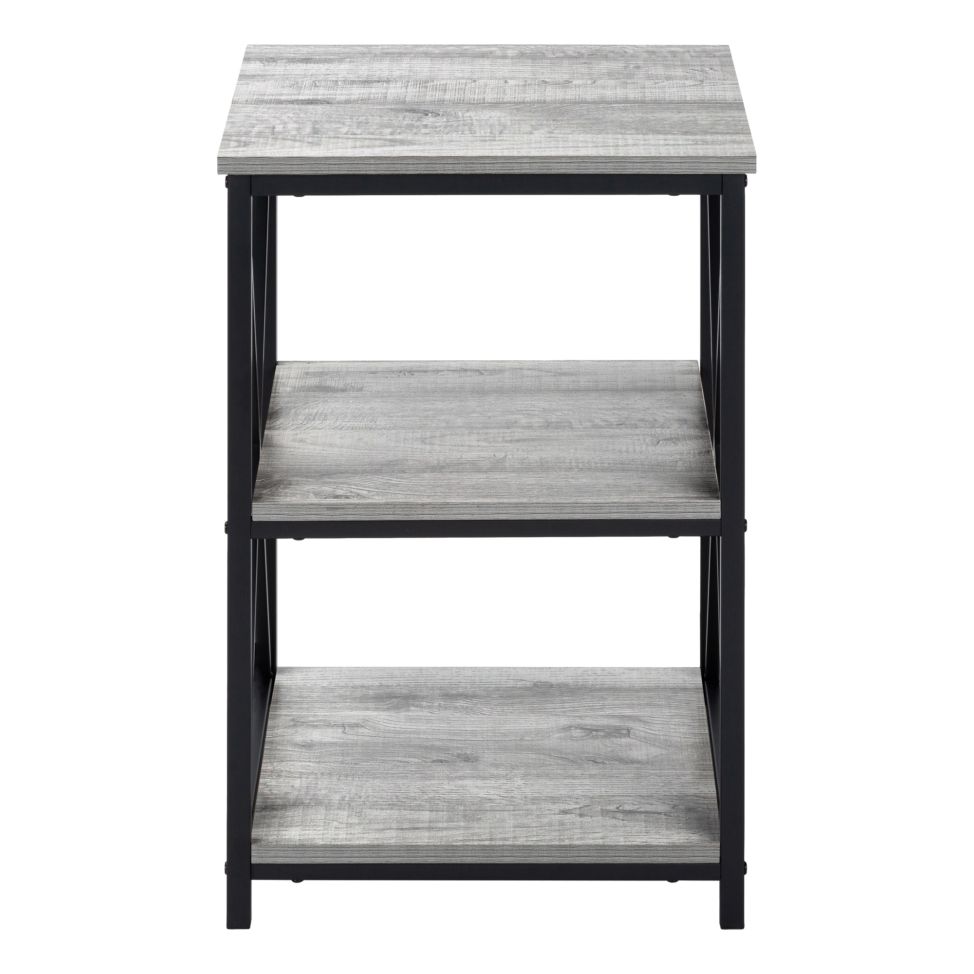 ACCENT TABLE - 26"H / GREY / BLACK METAL