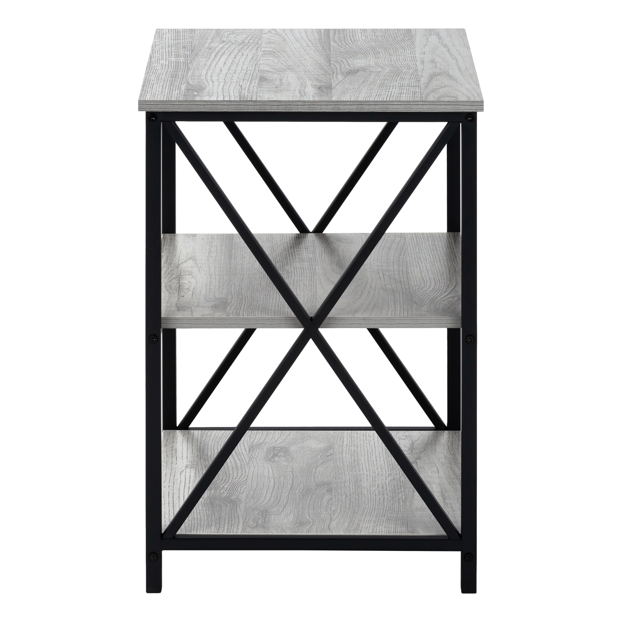 ACCENT TABLE - 26"H / GREY / BLACK METAL