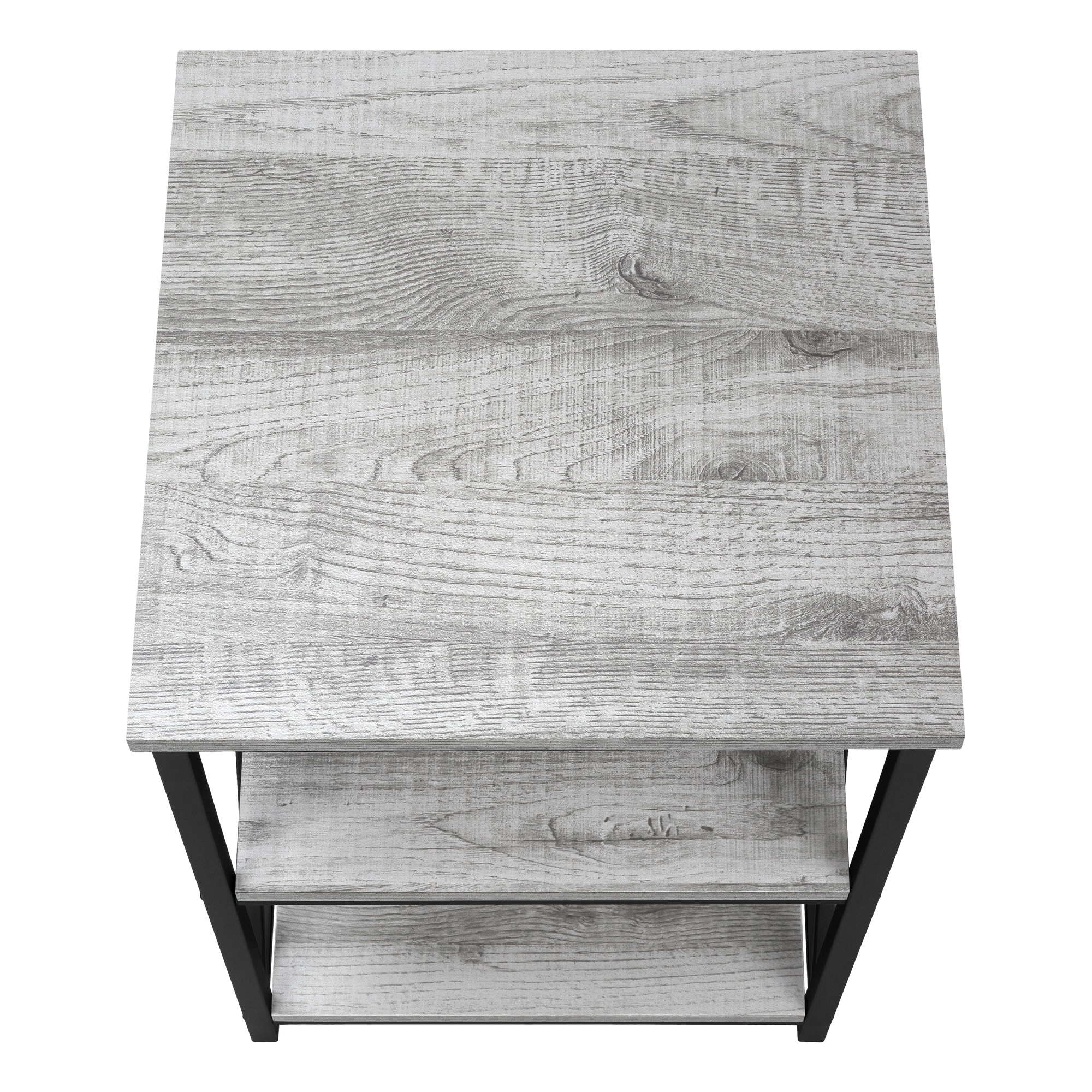 ACCENT TABLE - 26"H / GREY / BLACK METAL