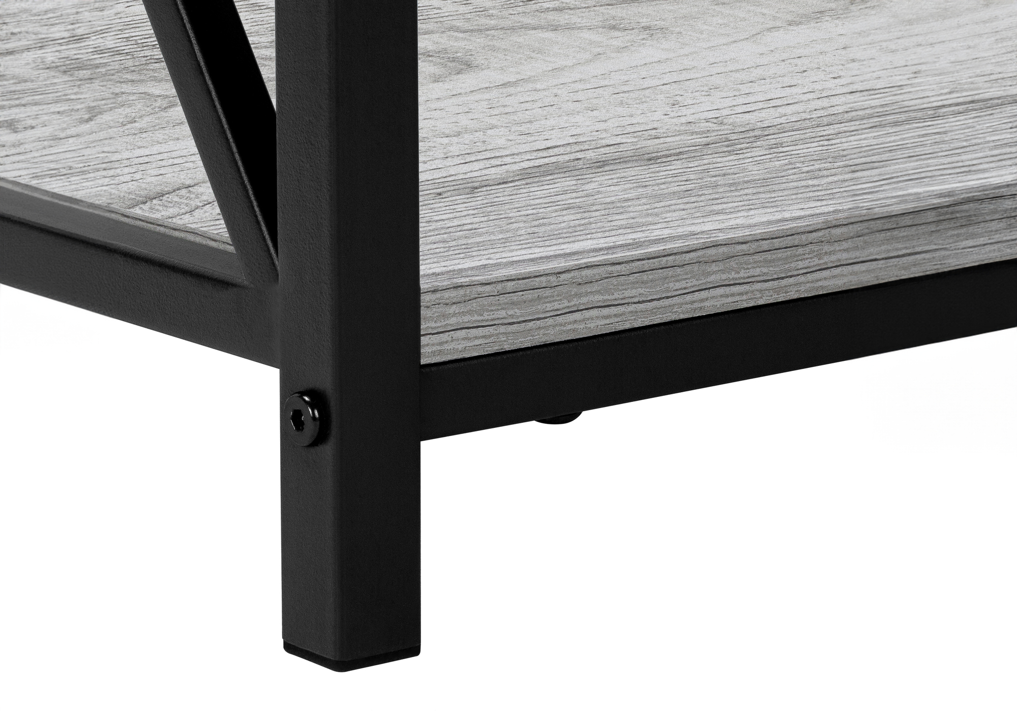 ACCENT TABLE - 26"H / GREY / BLACK METAL