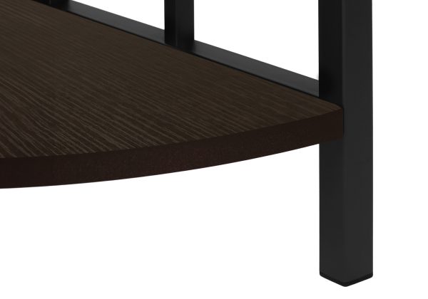 BOOKCASE - 62"H / ESPRESSO / BLACK METAL CORNER ETAGERE