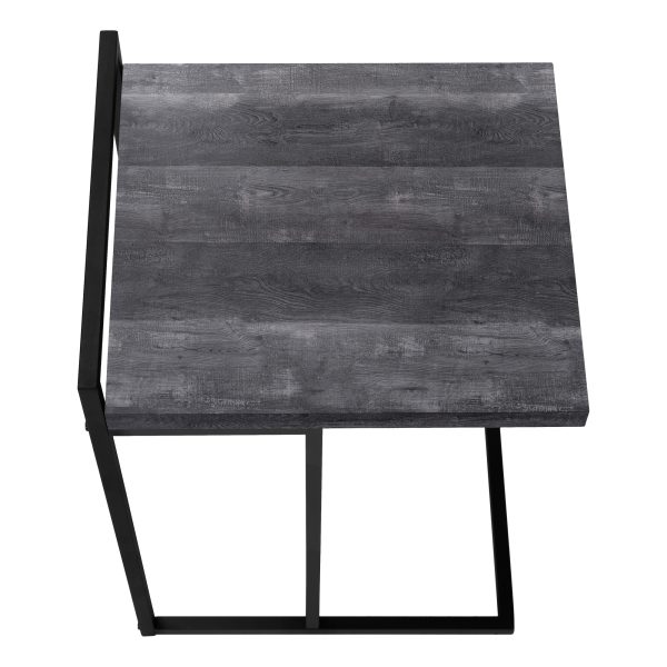 ACCENT TABLE - 25"H / BLACK RECLAIMED WOOD / BLACK METAL