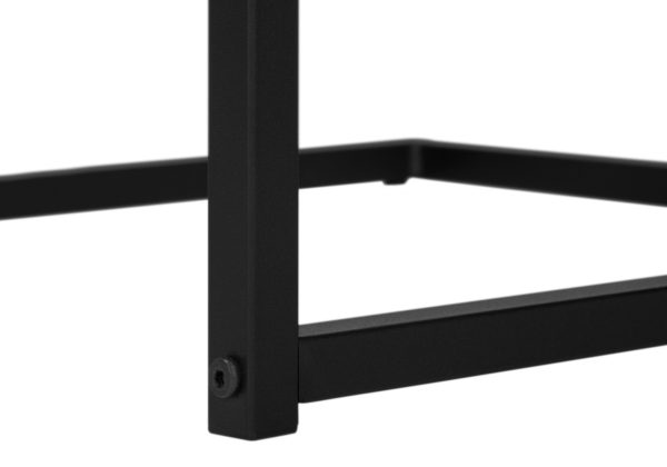 ACCENT TABLE - 25"H / BLACK RECLAIMED WOOD / BLACK METAL