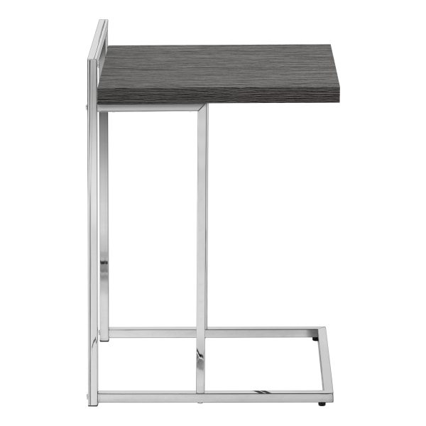 ACCENT TABLE - 25"H / GREY / CHROME METAL