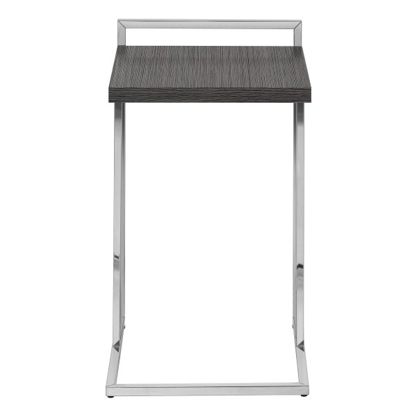 ACCENT TABLE - 25"H / GREY / CHROME METAL