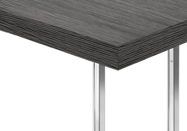 ACCENT TABLE - 25"H / GREY / CHROME METAL