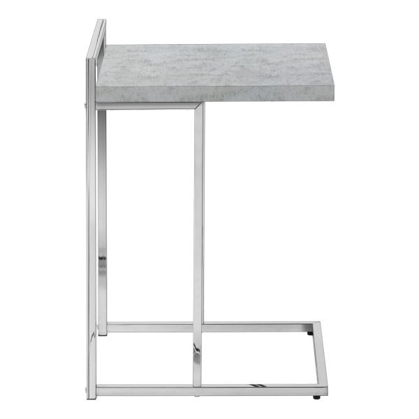 ACCENT TABLE - 25"H / GREY CEMENT / CHROME METAL