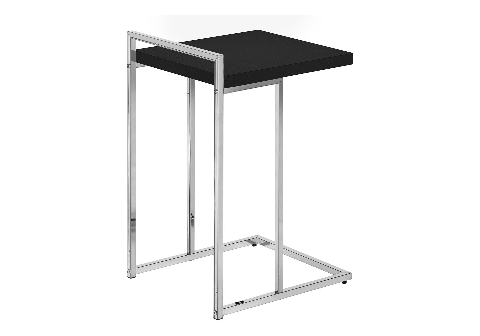 ACCENT TABLE - 25"H / BLACK / CHROME METAL