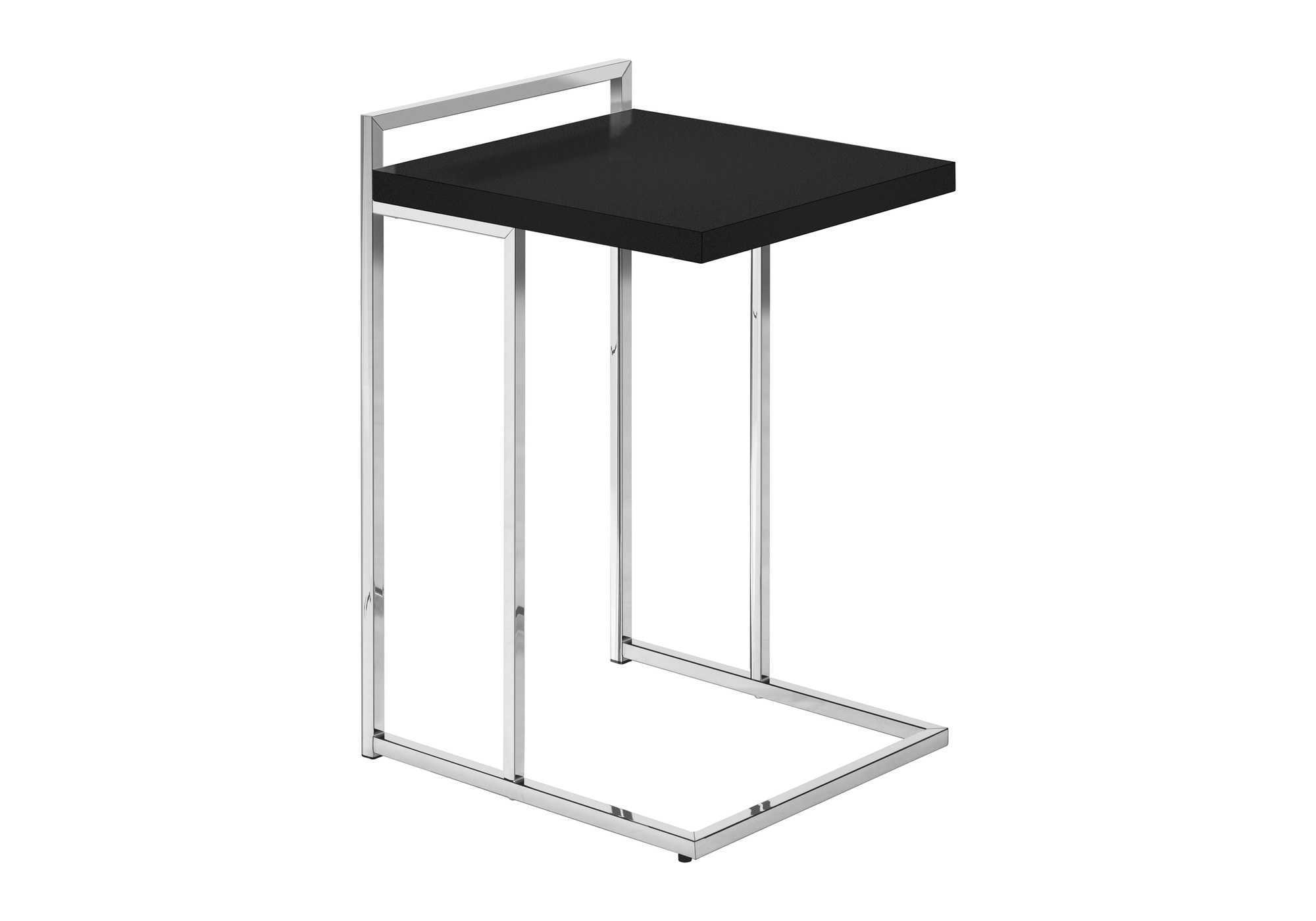 ACCENT TABLE - 25"H / BLACK / CHROME METAL