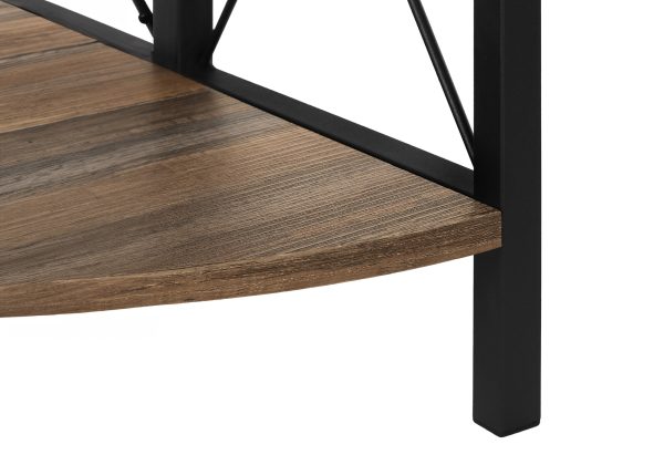 BOOKCASE - 60"H / BROWN RECLAIMED / BLACK METAL CORNER