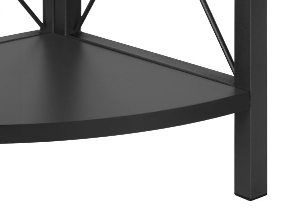 BOOKCASE - 60"H / BLACK / BLACK METAL CORNER ETAGERE