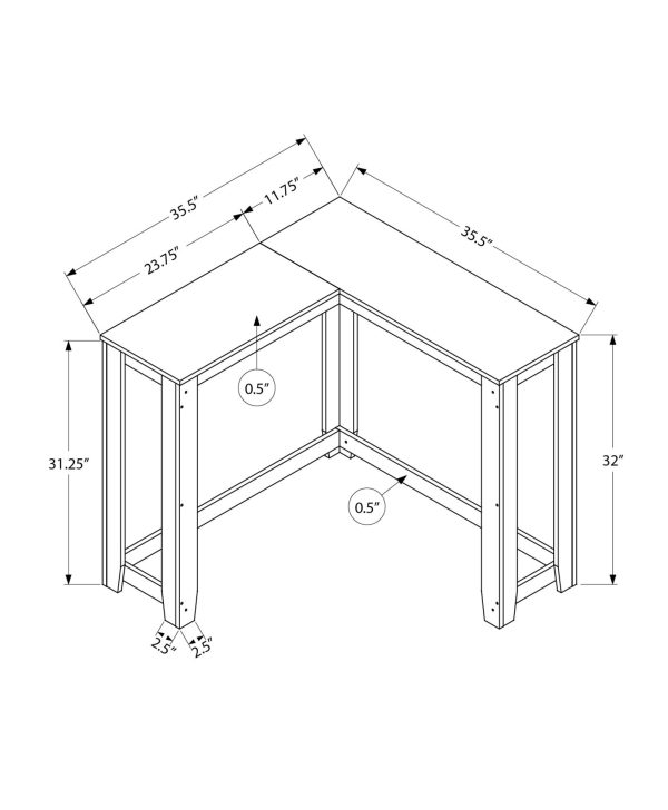 ACCENT TABLE - 36" / WHITE CORNER CONSOLE