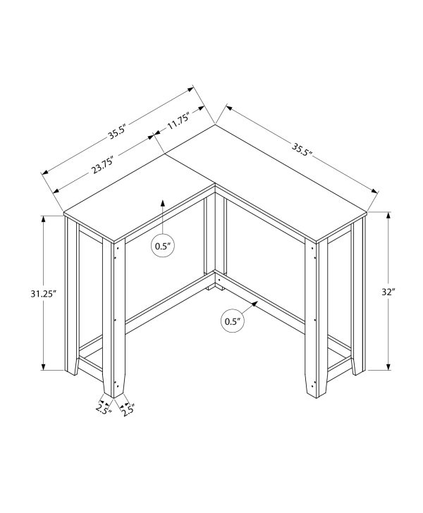 ACCENT TABLE - 36" / BLACK CORNER CONSOLE