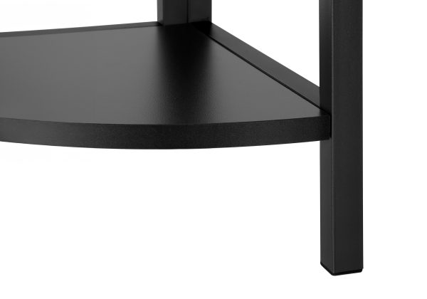 BOOKCASE - 60"H / BLACK / BLACK METAL CORNER ETAGERE