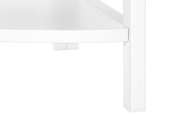 BOOKCASE - 60"H / WHITE / WHITE METAL CORNER ETAGERE