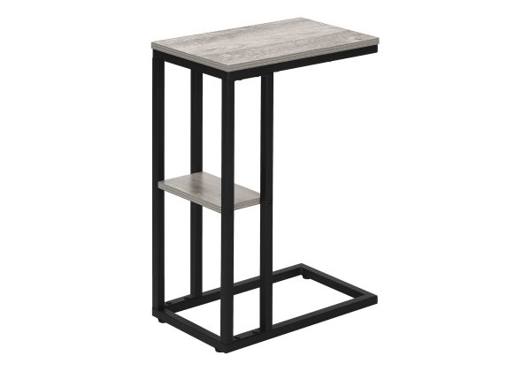 ACCENT TABLE - 25"H / GREY / BLACK METAL