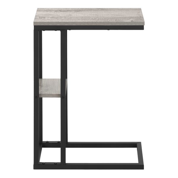 ACCENT TABLE - 25"H / GREY / BLACK METAL