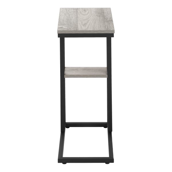 ACCENT TABLE - 25"H / GREY / BLACK METAL