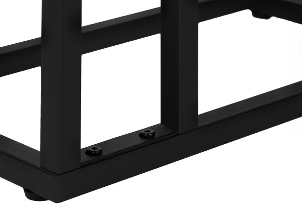 ACCENT TABLE - 25"H / GREY / BLACK METAL