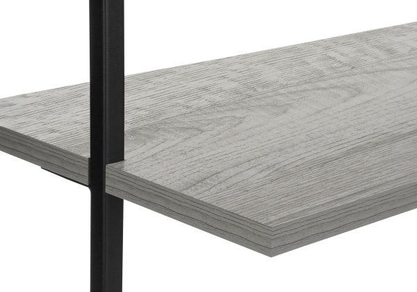 BOOKCASE - 72"H LADDER GREY / BLACK METAL
