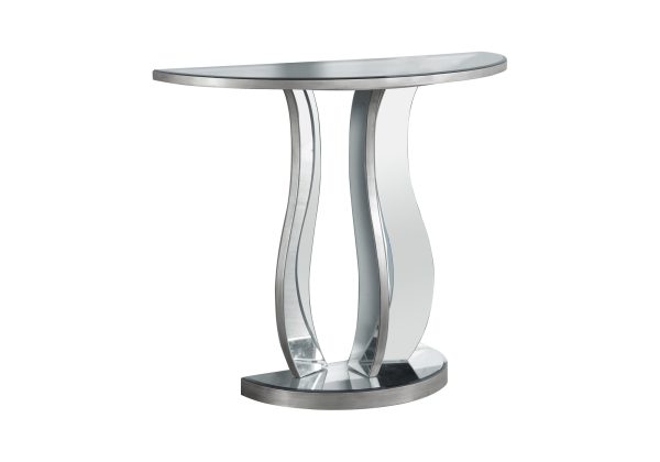 ACCENT TABLE - 36"L / BRUSHED SILVER / MIRROR