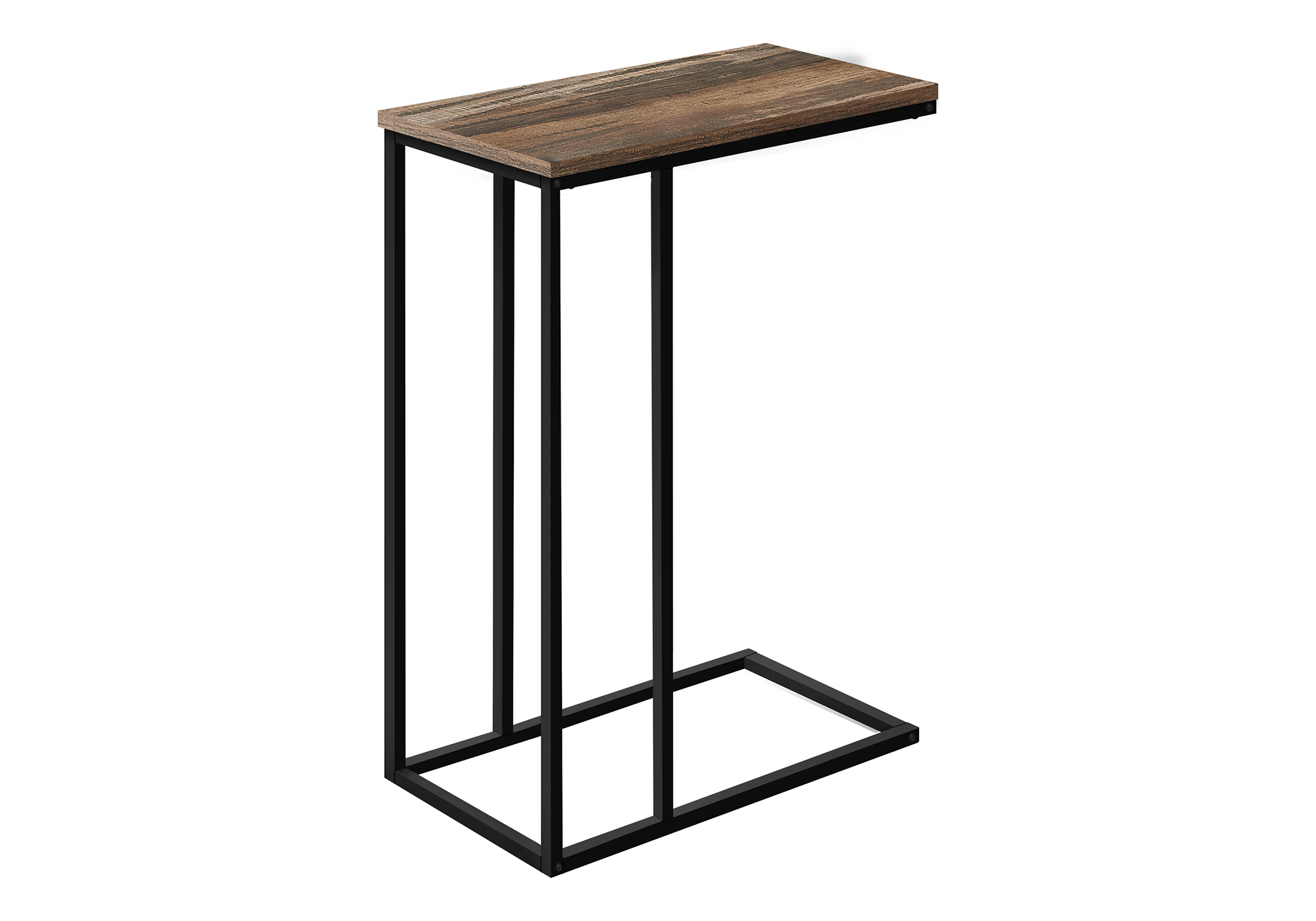 ACCENT TABLE - 25"H / BROWN RECLAIMED / BLACK METAL