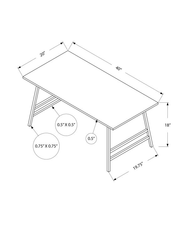 COFFEE TABLE - 40"L / WHITE / SILVER METAL