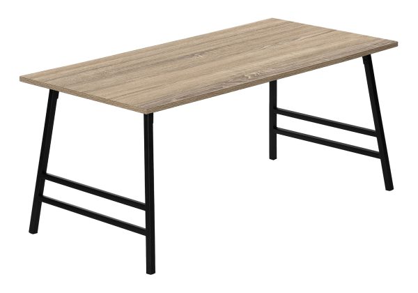 COFFEE TABLE - 40"L / DARK TAUPE / BLACK METAL