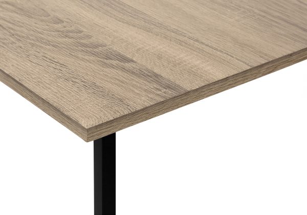 COFFEE TABLE - 40"L / DARK TAUPE / BLACK METAL