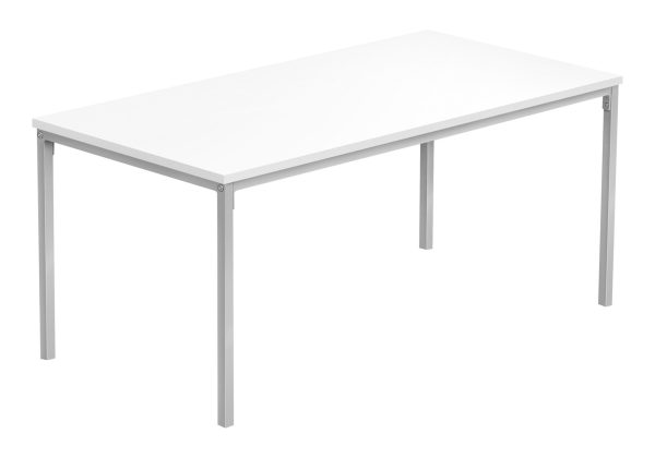 COFFEE TABLE - 40"L / WHITE / SILVER METAL