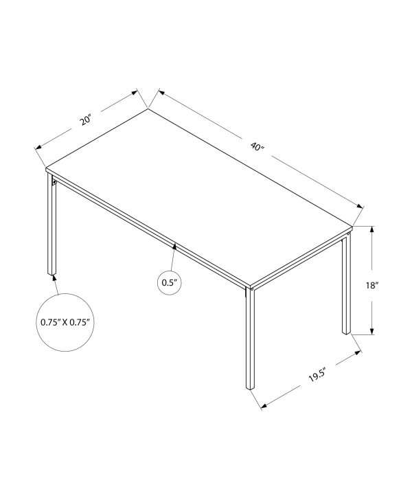 COFFEE TABLE - 40"L / DARK TAUPE / BLACK METAL