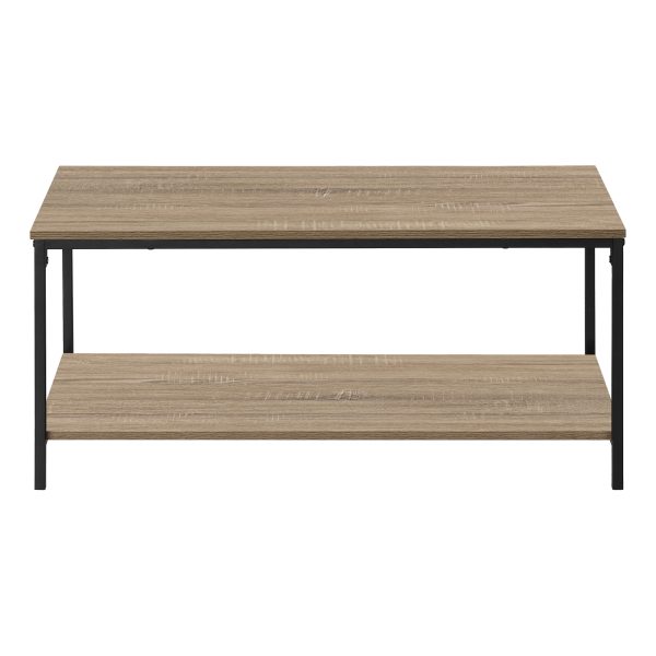COFFEE TABLE - 40"L / DARK TAUPE / BLACK METAL