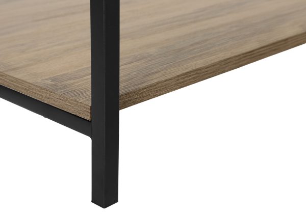 COFFEE TABLE - 40"L / DARK TAUPE / BLACK METAL
