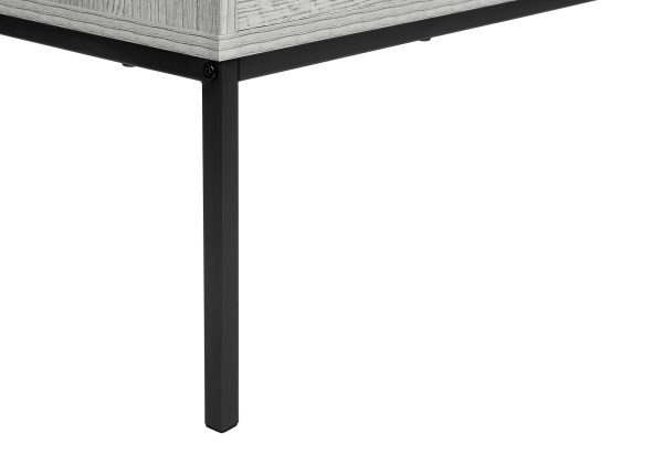 COFFEE TABLE - 42"L / LIFT-TOP GREY / BLACK METAL