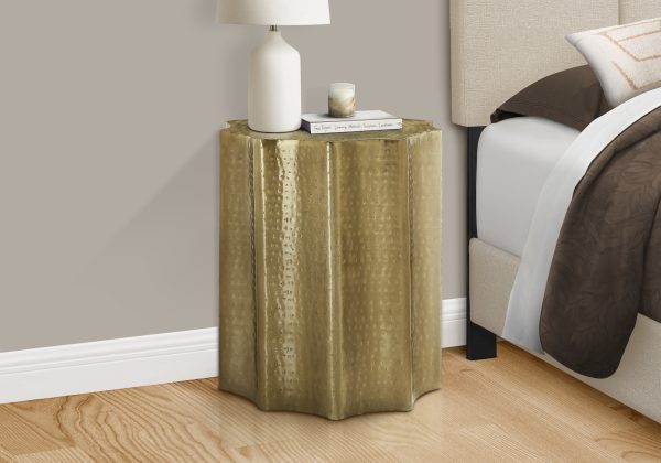 ACCENT TABLE - 22"H / GOLD IRON METAL END TABLE