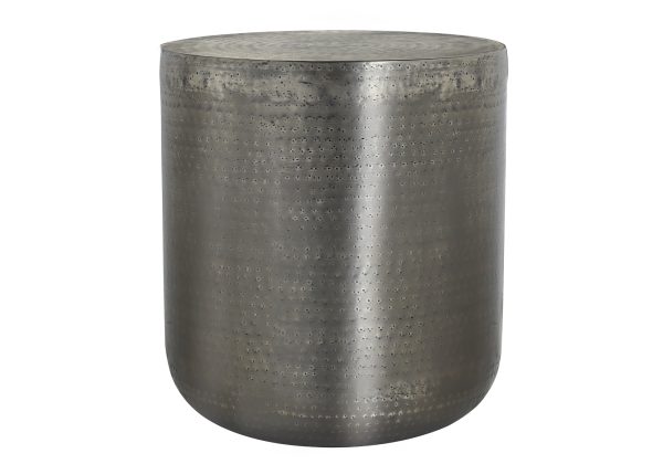 ACCENT TABLE - 22"H / SILVER GREY IRON METAL END TABLE